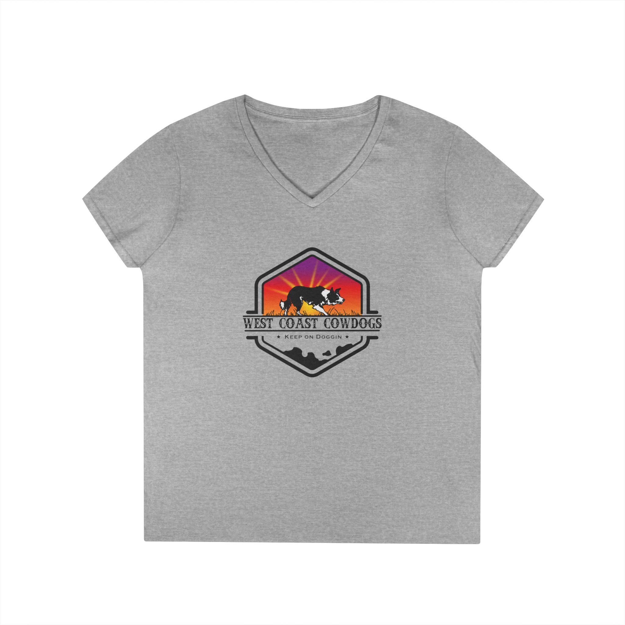 West Coast Cowdogs Ladies' V-Neck T-Shirt, Dog Lover Gift, Casual Tee, Pet Owner Apparel, Outdoor Adventure Shirt - Image 10